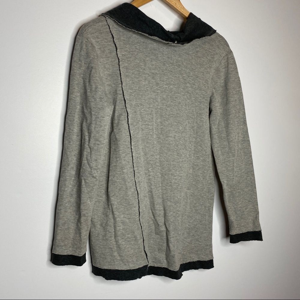 Neon Buddha Waffle Knit Cowl Neck Sweater Gray Women's size XS - Picture 8 of 8